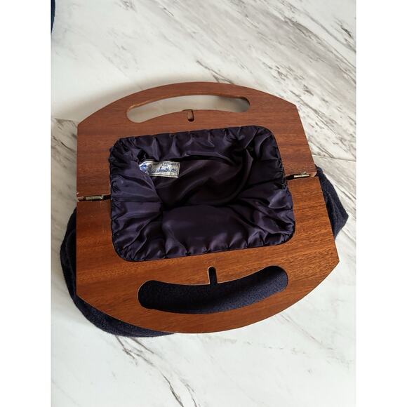 VTG Triminghams Bermuda Clutch Duo: Wood Handle, Wool Tartan Preppy Holiday Gift - Picture 10 of 12